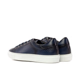 Gentlemen & Young Adult - Activo Sneaker - Hand Painted & Burnished Navy Blue Woven Embossed Calf Leather combined with Navy Blue Calf Leather