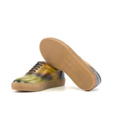 Gentlemen Ocio Sneaker - Hand Painted Khaki & Cognac & Denim Patina in Calf Leather