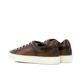 Gentlemen & Young Adult - Activo Sneaker - Hand Painted & Burnished Medium Brown Woven Embossed Calf Leather combined with Medium Brown Calf Leather