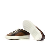 Gentlemen & Young Adult - Activo Sneaker - Hand Painted & Burnished Medium Brown Woven Embossed Calf Leather combined with Medium Brown Calf Leather