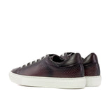 Gentlemen & Young Adult - Activo Sneaker - Hand Painted & Burnished Burgundy Woven Embossed Calf Leather combined with Burgundy Calf Leather