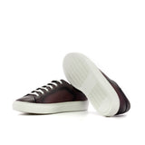 Gentlemen & Young Adult - Activo Sneaker - Hand Painted & Burnished Burgundy Woven Embossed Calf Leather combined with Burgundy Calf Leather