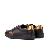 Gentlemen's & Young Adult - Activo Basico Sneaker - Hand Painted Black Woven Calf Leather with Metallic Calf Leather in Copper