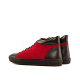 Gentlemen Alto Sneaker - Black Box Calf Leather with Red Kid Suede Calf Leather