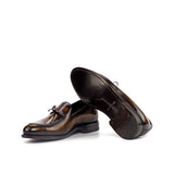 Gentlemen Loafer in Hand Painted Tobacco Patina in Calf Leather with Goodyear Welt