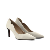 Torrano in Stone Grey Italian Suede Leather detailed with Black Italian Suede Leather