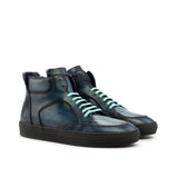 Gentlemen Alto Moda Sneaker - Hand Painted Denim Patina in Calf Leather