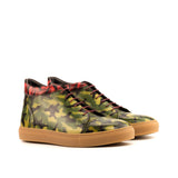 Gentlemen Alto Sneaker - Hand Painted Khaki Camo Patina & Hand Painted Burgundy Camo Patina in Calf Leather