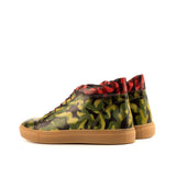 Gentlemen Alto Sneaker - Hand Painted Khaki Camo Patina & Hand Painted Burgundy Camo Patina in Calf Leather