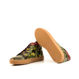 Gentlemen Alto Sneaker - Hand Painted Khaki Camo Patina & Hand Painted Burgundy Camo Patina in Calf Leather