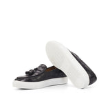 Gentlemen Barcelona Sneaker in Hand Painted Black Croco Embossed Calf Leather