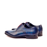Gentlemen Derby in Hand Painted Denim Patina - Calf Leather with Goodyear Welt