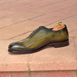 Gentlemen Wholecut with Hand Painted Khaki Patina in Calf Leather with Goodyear Welt