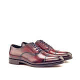 Gentlemen Oxford in Hand Painted Burgundy & Denim Patina - Calf Leather with Goodyear Welt