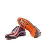 Gentlemen Oxford in Hand Painted Burgundy & Denim Patina - Calf Leather with Goodyear Welt