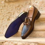 Gentlemen Loafer in Hand Painted Brown Patina - Calf Leather with Goodyear Welt