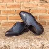 Gentlemen - Wholecut with Hand Painted Denim Patina in Calf Leather with Goodyear Welt