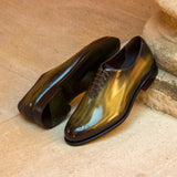 Gentlemen - Wholecut in Hand Painted Khaki Patina - Calf Leather with Goodyear Welt