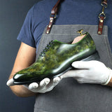 Limited Edition - Wholecut Bosque with Hand Painted Emerald Green Patina