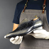 Limited Edition - Wholecut Viajero Inverso with Hand Painted Grey Patina