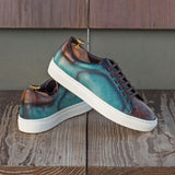 Gentlemen & Young Adult Activo with Hand Painted Grey Patina & Hand Painted Burgundy Patina in Calf Leather