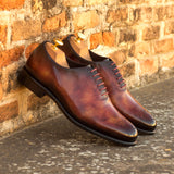 Gentlemen - Wholecut in Hand Painted Fuego & Turquoise Patina - Calf Leather with Goodyear Welt