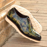 Gentlemen - Wholecut in Hand Painted Khaki Camo Patina - Calf Leather with Goodyear Welt