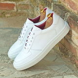 Gentlemen's & Young Adult - Activo Basico Sneaker in Hand Painted White Box Calf Leather