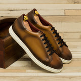 Gentlemen's & Young Adult - Activo - Hand Painted & Burnished Cognac and Brown Box Calf Leather