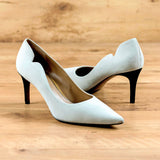 Torrano in Stone Grey Italian Suede Leather detailed with Black Italian Suede Leather