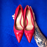 Amor in Red Passion Italian Suede Leather detailed with Passion Red Super Soft Patent Leather