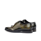 Gentlemen Wholecut with Hand Painted Green Patina in Calf Leather with Goodyear Welt