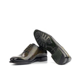 Gentlemen Wholecut with Hand Painted Green Patina in Calf Leather with Goodyear Welt