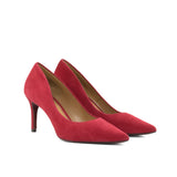 Figueres Pump in Passion Red Italian Suede Leather