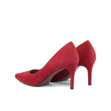 Figueres Pump in Passion Red Italian Suede Leather
