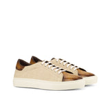 Gentlemen's & Young Adult - Activo in Ice Linen Fabric with Hand Painted Cognac Patina in Calf Leather