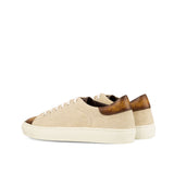 Gentlemen's & Young Adult - Activo in Ice Linen Fabric with Hand Painted Cognac Patina in Calf Leather