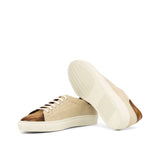 Gentlemen's & Young Adult - Activo in Ice Linen Fabric with Hand Painted Cognac Patina in Calf Leather