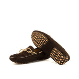 Gommini Driver - Dark Brown Suede Calf Leather combined with Camel Suede Calf Leather