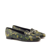 Ladies Rosa Slip On in Hand Painted Khaki Patina Calf Leather detailed with Gold Metal Bit