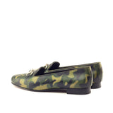 Ladies Rosa Slip On in Hand Painted Khaki Patina Calf Leather detailed with Gold Metal Bit
