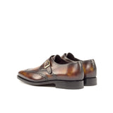 Gentlemen Single Monk in Hand Painted Fuego Patina in Calf Leather with Goodyear Welt