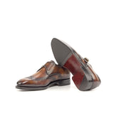Gentlemen Single Monk in Hand Painted Fuego Patina in Calf Leather with Goodyear Welt