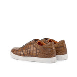 Gentlemen's & Young Adult - Activo Basico Sneaker - Hand Painted Medium Brown Croco Embossed Calf Leather