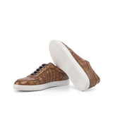 Gentlemen's & Young Adult - Activo Basico Sneaker - Hand Painted Medium Brown Croco Embossed Calf Leather