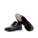 Gentlemen Oxford in Hand Painted Denim &  Patina in Calf Leather with Goodyear Welt
