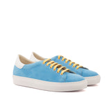 Gentlemen's & Young Adult - Activo - Turquoise Kid Suede with Back & Trim in Hand Painted White Box Calf Leather