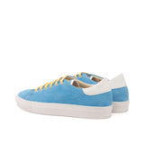Gentlemen's & Young Adult - Activo - Turquoise Kid Suede with Back & Trim in Hand Painted White Box Calf Leather