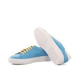 Gentlemen's & Young Adult - Activo - Turquoise Kid Suede with Back & Trim in Hand Painted White Box Calf Leather