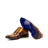 Gentlemen Oxford in Hand Painted Cognac & Brown Camo Patina - Calf Leather with Goodyear Welt